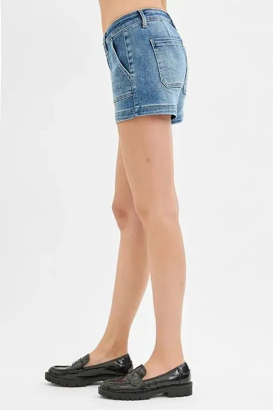 RISEN Low Rise Patched Pocket Shorts for Women Summer Wear - Love Salve